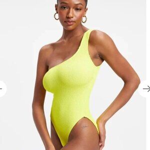Good American Always Fits one shoulder one piece in Electric Yellow sz 3/4 L-XL